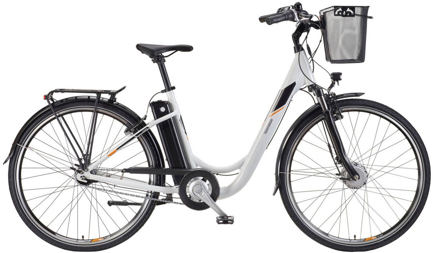 Telefunken E-Bike Multitalent RC840, 7 Gang Shimano Nexus Schaltwerk, Frontmotor, 374,4 Wh Akku, mit Fahrradkorb von Telefunken