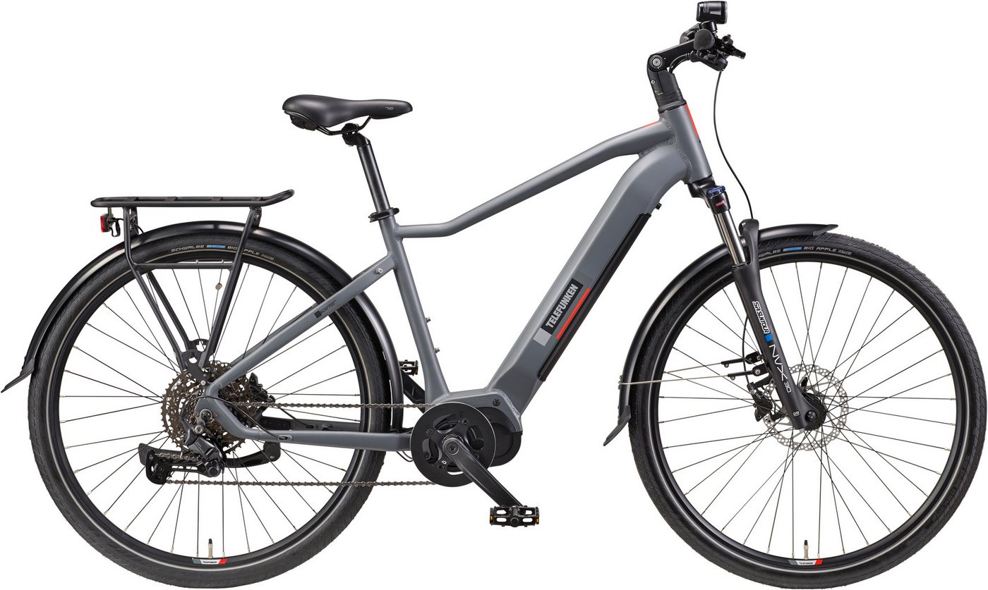 Telefunken E-Bike Cityrad SUV700, 10 Gang Shimano, Kettenschaltung, Mittelmotor, 720 Wh, (29 Zoll, Straßenzulassung, Scheibenbremsen), Pedelec, Elektrofahrrad für Herren u. Damen, Trekkingrad von Telefunken