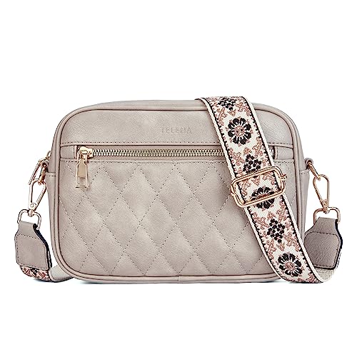 Telena Damen Handy Umhängetasche, Crossbody Bag mit verstellbarem Breiter Gurt, PU Leder Gesteppte Umhängetasche für Damen Telena Damen Handy Umhängetasche, Crossbody Bag mit verstellbarem Breiter Gurt, PU Leder Gesteppte Umhängetasche für Damen von Telena