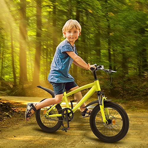 Tenddya Kinderfahrrad Fahrrad 18inch Stil Kinder Fahrrad Kinder Mountainbike mit Stützstange, Fahrräder Höhenverstellbar Fahrrad für Herr Damen Jungen Mädchen von Tenddya