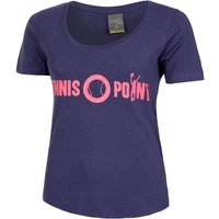 Tennis-Point Basic Cotton T-Shirt Damen in dunkelblau von Tennis-Point