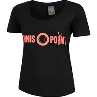 Tennis-Point Basic Cotton T-Shirt Damen in schwarz, Größe: L von Tennis-Point