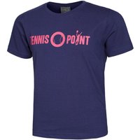 Tennis-Point Basic Cotton T-Shirt Kinder in dunkelblau, Größe: 152 von Tennis-Point
