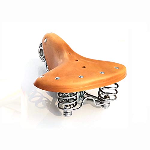 TentHome Vintage Sattel Classic Bequem Fahrradsattel Gefedert Federsattel Leder Fahrradsitz Unisex Komfortable Citysattel Tourensattel Nieten Retro Hellbraun TentHome Vintage Sattel Classic Bequem Fahrradsattel Gefedert Federsattel Leder Fahrradsitz Unisex Komfortable Citysattel Tourensattel Nieten Retro Hellbraun von TentHome