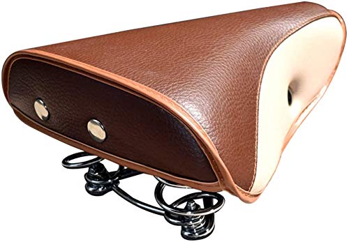 TentHome Vintage Sattel Feder Fahrradsattel Gepolsterter Fahrradsitz Retro PU Leder Cityradsattel Rennradsattel Tourensattel Braun&Weiss für Damen und Herren TentHome Vintage Sattel Feder Fahrradsattel Gepolsterter Fahrradsitz Retro PU Leder Cityradsattel Rennradsattel Tourensattel Braun&Weiss für Damen und Herren von TentHome
