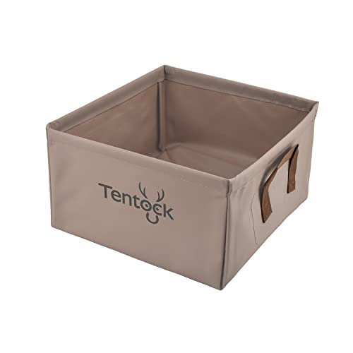 Tentock Faltbarer Wassereimer 13L/20L, Outdoor Faltschüssel Robuster Wasserbehälter für Angeln Camping, Tragbarer Wasserspeicher Kanister zum Geschirr Spülen (Khaki 13L) von Tentock