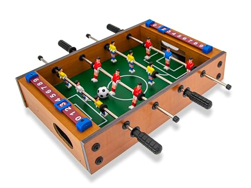 Teorema Tischfußball für Kinder, Tischfußball aus Holz, Mini-Fußball mit 2 Bällen, Maße 34 x 37 x 8,5 cm von Teorema Giocattoli