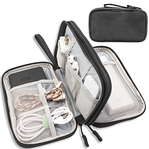 Teskyer Kabeltasche Organizer, wasserdichte, Urlaub Must Haves, Multifunktional Reise Zubehör, Travel Essentials, für Ladegerät, Powerbank, Schwarz von Teskyer