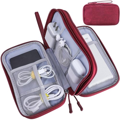 Teskyer Kabeltasche Organizer, wasserdichte, Urlaub Must Haves, Multifunktional Reise Zubehör, Travel Essentials, für Ladegerät, Powerbank, Weinrot Teskyer Kabeltasche Organizer, wasserdichte, Urlaub Must Haves, Multifunktional Reise Zubehör, Travel Essentials, für Ladegerät, Powerbank, Weinrot von Teskyer