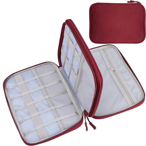 Teskyer Kabeltasche Organizer, wasserdichte, Urlaub Must Haves, Multifunktional Reise Zubehör, Travel Essentials, für Ladegerät, Powerbank, Weinrot Teskyer Kabeltasche Organizer, wasserdichte, Urlaub Must Haves, Multifunktional Reise Zubehör, Travel Essentials, für Ladegerät, Powerbank, Weinrot von Teskyer