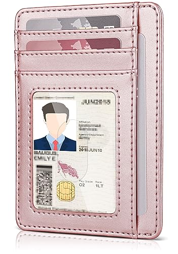 Teskyer Kartenetui Damen, Card Holder Wallet, Slim Wallet, Karten Portemonnaie, 7 Fächer, mit ID-Fenster, RFID-Schutz, PU Leder, Roségold Teskyer Kartenetui Damen, Card Holder Wallet, Slim Wallet, Karten Portemonnaie, 7 Fächer, mit ID-Fenster, RFID-Schutz, PU Leder, Roségold von Teskyer