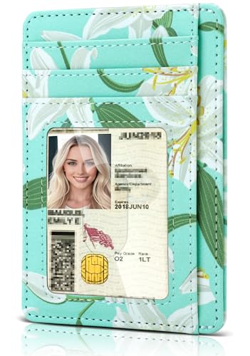 Teskyer Mini Portemonnaie Damen, Kleines Kartenetui, PU Leder Schlankes Kartenetui, RFID-Schutz, Minimalistischer, mit ID-Fenster und Schnellzugriff-Fach, Weiße Lilie Teskyer Mini Portemonnaie Damen, Kleines Kartenetui, PU Leder Schlankes Kartenetui, RFID-Schutz, Minimalistischer, mit ID-Fenster und Schnellzugriff-Fach, Weiße Lilie von Teskyer