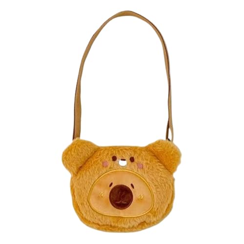 Capybara Umhängetasche, Capybara Plüschtasche,Diagonale Stofftier-Geldbörse - Verstellbare Plüschtasche, Geldbörse in Tierform für Schlüssel, Handys, Münzen, Kleingeld, Karten von Tewzafiya