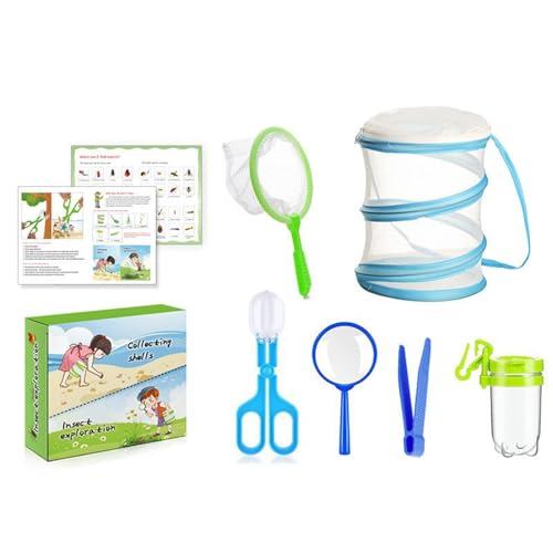 Fly Catcher Set für Kinder, Kinder im Freien Fliegenfänger Kit,Outdoor Nature Exploration Fly Catcher Toy - Mädchen frühe Lernlösung Tragbares Beobachter -Kit mit Netz für den Spielplatz von Tewzafiya