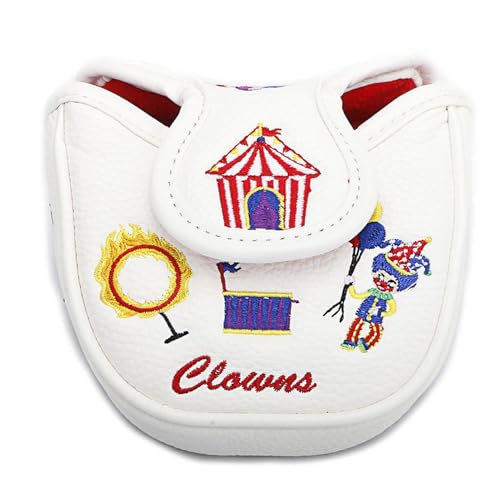 Golfputter Cover, Putter Cover | Magnetisch wasserdicht von PU Golf Kopfcovers mit Clownmuster - Sport Fan Club Accessoire, Ausrüstungsschutz für Heimnutzer, Geschäftsanwender von Tewzafiya