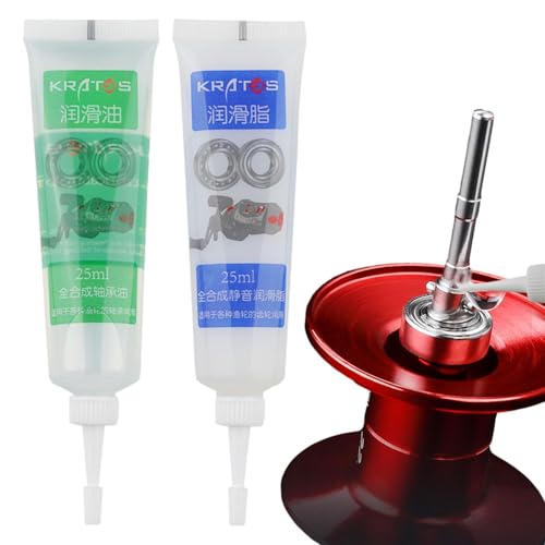 Tewzafiya Rollenfett und -öl | Rollenbutteröl und -fett 25 ml - 2-teiliges Rollenpflegeset, Angelzubehör sorgt für eine reibungslose und lang anhaltende Schmierung Tewzafiya Rollenfett und -öl | Rollenbutteröl und -fett 25 ml - 2-teiliges Rollenpflegeset, Angelzubehör sorgt für eine reibungslose und lang anhaltende Schmierung von Tewzafiya
