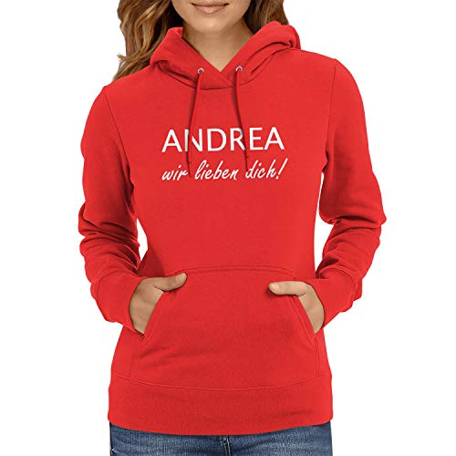 TEXLAB Andrea Wir lieben Dich - Damen Kapuzenpullover, Größe M, rot TEXLAB Andrea Wir lieben Dich - Damen Kapuzenpullover, Größe M, rot von TEXLAB