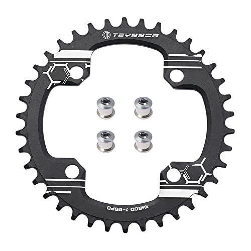 Teyssor Fahrrad Kettenblatt Schmal Breit Einziger Kettenring 104 BCD 32T 34T 36T 38T mit 4 Stücke Kettenrad Schrauben für Rennräder MTB Teyssor Fahrrad Kettenblatt Schmal Breit Einziger Kettenring 104 BCD 32T 34T 36T 38T mit 4 Stücke Kettenrad Schrauben für Rennräder MTB von Teyssor