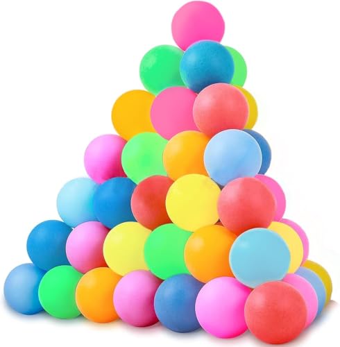 Thapncow 40 Stück Bunte Tischtennisbälle, Mischfarbe Spielzeug Tischtennisbälle 40mm Premium Tischtennisbälle Training Ping Pong Bälle Langlebige Farbige Tischtennisbälle für Spiele, Geschenke von Thapncow