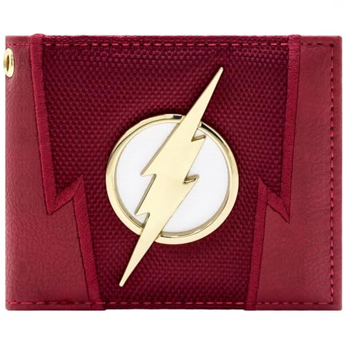 The Flash Goldener Blitz Emblem Superheld Anzug Geldbörse/Geldbeutel Klapp ID- & Kartenhalter, Rot von The Flash