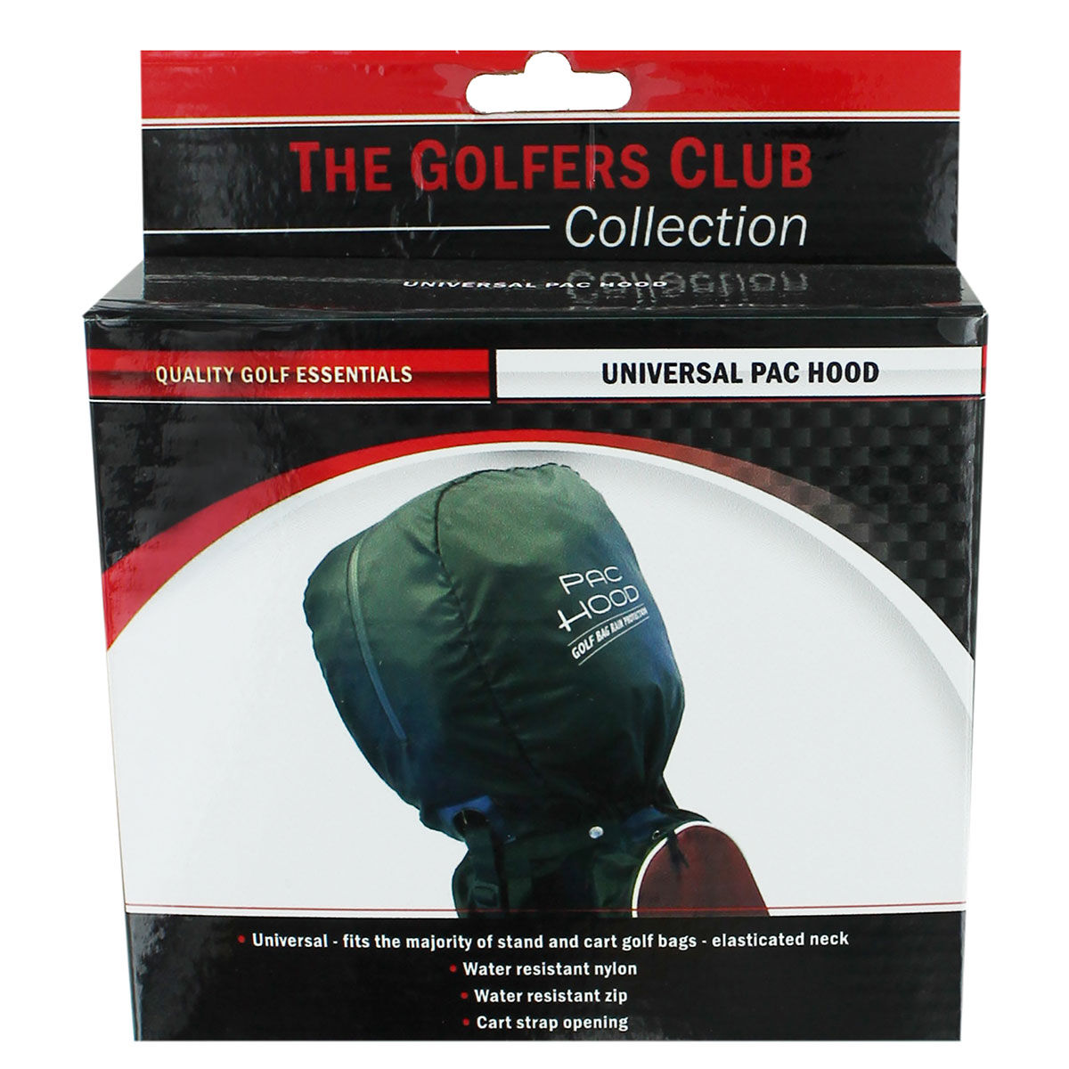 The Golfers Club Black Universal Golf Pac Hood, One size | American Golf von The Golfers Club
