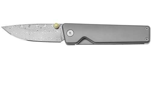 The James Brand Taschenmesser The Chapter 2 mit Klinge aus Damasteel damast und Griff aus Titanium in der Farbe Grau, Länge: 6,9 cm, 85 g, KN127252-00 von The James Brand