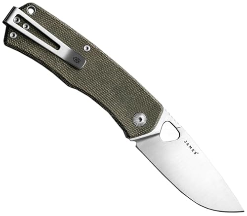 The James Brand Taschenmesser The Folsom mit Klinge aus Edelstahl VG-10 und Griff aus Micarta in der Farbe Grün, Länge: 7 cm, 97 g, KN112127-00 The James Brand Taschenmesser The Folsom mit Klinge aus Edelstahl VG-10 und Griff aus Micarta in der Farbe Grün, Länge: 7 cm, 97 g, KN112127-00 von The James Brand