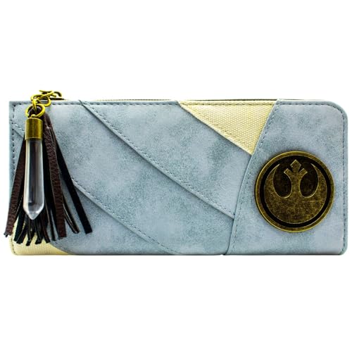 The Last Jedi Star Wars Rey's Outfit Rebel Emblem Portemonnaie Clutch Münzfach & Kartenhalter, Blau von Vineen