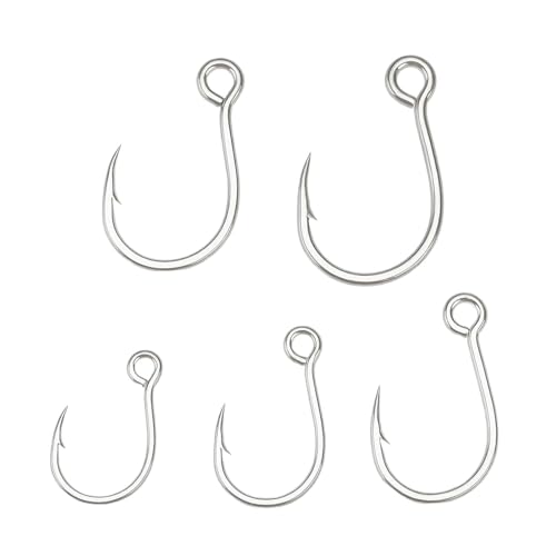 The Lord of the Tools 50 Stück Hartstahl-Widerhaken mit Loch, Einzelhaken, Köder, Fischhaken, gerade Schnur, Einzelhaken, 1#, 2#, 4#, 6#, 1/0#, geeignet für alle Süß- und Salzwasser, Seebarsche The Lord of the Tools 50 Stück Hartstahl-Widerhaken mit Loch, Einzelhaken, Köder, Fischhaken, gerade Schnur, Einzelhaken, 1#, 2#, 4#, 6#, 1/0#, geeignet für alle Süß- und Salzwasser, Seebarsche von The Lord of the Tools