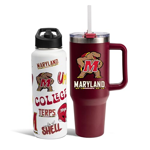 The Memory Company Lizenzierte NCAA Team-Spirit-Wasserflasche und 1,3 l Game Day Becher mit Strohhalm, University of Minnesota von The Memory Company