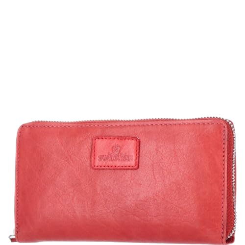 The Skandinavian Brand Lady Zip Wallet Washed Leather rot von The Skandinavian Brand