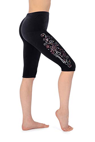 The Zone Leggings Glattsamt mit Motiv LM2 24 Schwarz von The Zone