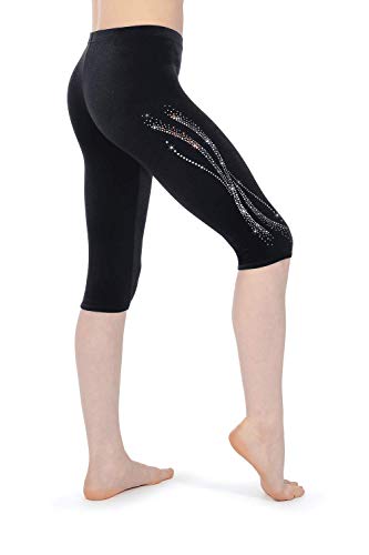 The Zone Leggings Glattsamt mit Motiv LM3 32 Schwarz von The Zone