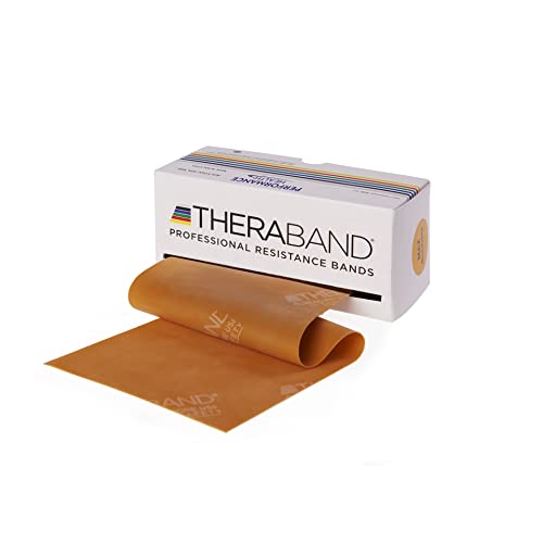 TheraBand Original TheraBand Fitnessband | Resistance Band für Kraftraining und Abnehmen zuhause oder im Gym | Rollenware perfekt für Profi Bedarf Gold | Maximal schwer, OneSize TheraBand Original TheraBand Fitnessband | Resistance Band für Kraftraining und Abnehmen zuhause oder im Gym | Rollenware perfekt für Profi Bedarf Gold | Maximal schwer, OneSize von THERABAND