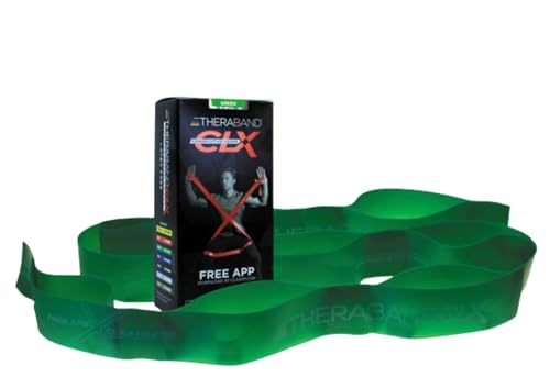 Thera-Band Non-Latex CLX Consecutive Resistance Band Loops, Individual 5 Foot Pre-Cut, 9 Loops, Green, Heavy, Intermediate Level 1 Thera-Band Non-Latex CLX Consecutive Resistance Band Loops, Individual 5 Foot Pre-Cut, 9 Loops, Green, Heavy, Intermediate Level 1 von Theraband