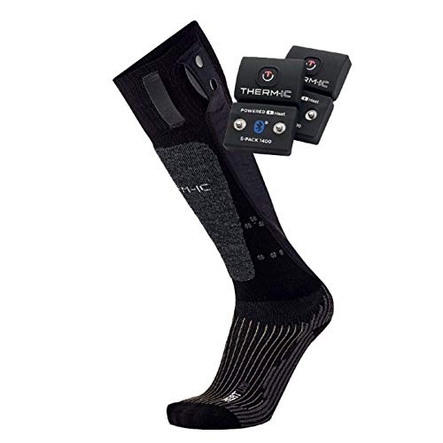 Therm-ic Unisex Powersocks Set Uni + S-pack 1400b Heated Socks Battery Spack 1400 Bluetooth, Schwarz, 42 EU von Therm-ic