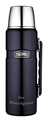 Thermos Isolierflasche 'King' – 1,2 L dunkelblau, mit Wunschgravur Thermos Isolierflasche 'King' – 1,2 L dunkelblau, mit Wunschgravur von Thermos