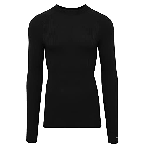 Thermowave Progressive Sport Langarm Unterhemd Männer, Leichte Unterhemd Langarm Laufshirt, Quick Dry Unterwäsche Sport Langarm für Herren, Baselayer Herren Laufen Fahrrad Skifahren - Schwarz, 3XL von Thermowave