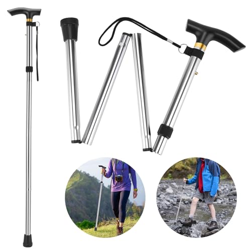 Thlevel Gehstock Faltbar Klappbar Bergstock Spazierstock Wanderstöcke Canes Höhenverstellbar rutschfest Leicht Herren Damen Thlevel Gehstock Faltbar Klappbar Bergstock Spazierstock Wanderstöcke Canes Höhenverstellbar rutschfest Leicht Herren Damen von Thlevel