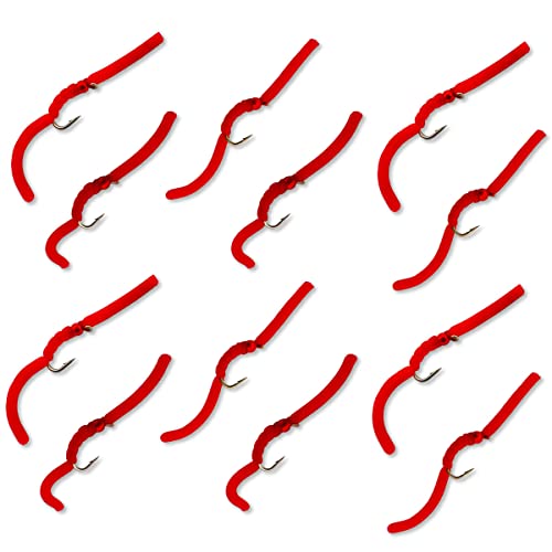 Thor Outdoor 12-teiliges Squirmy Wormy Set – San Juan Rot, Größe #14 – Fliegenfischen für Forelle, Panfish, Barsch Thor Outdoor 12-teiliges Squirmy Wormy Set – San Juan Rot, Größe #14 – Fliegenfischen für Forelle, Panfish, Barsch von Thor Outdoor