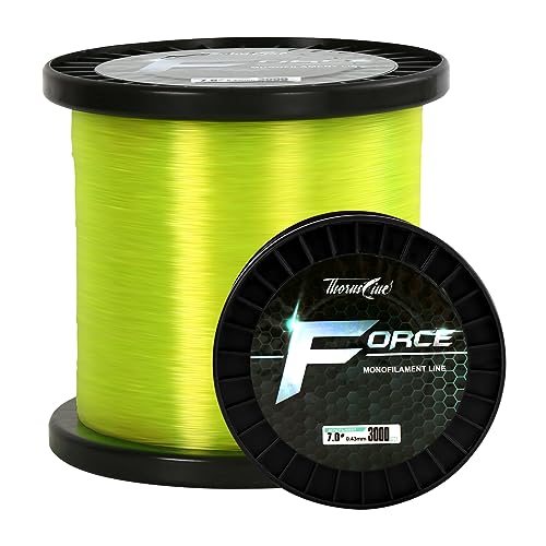 ThornsLine Force Monofile Angelschnur – Hochwertige Mono-Vorfachmaterialien – außergewöhnliche Stärke Nylon-Angelschnur 0,9–45,4 kg, abriebfeste Monoschnur (0,20 mm/2,7 kg/914 m, Sunrise Yellow) von ThornsLine