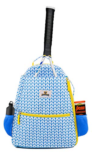 Thorza Tennis-Rucksack für Damen – leichte Tennisschlägertasche inklusive Haken und speichert 2 Schläger, Bälle und Sportausrüstung – nur Rucksack, hellblau, M, Vielseitig einsetzbar von Thorza