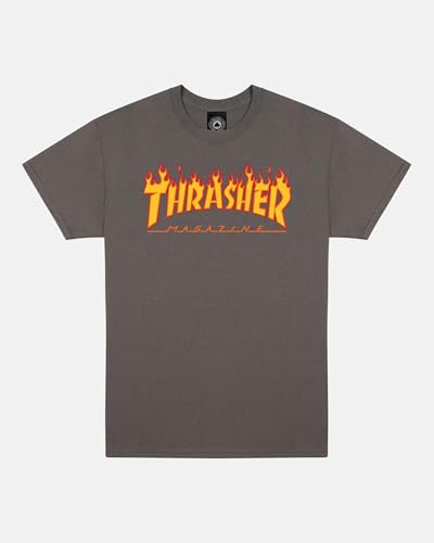 THRASHER Flame T-Shirt für Herren XL Kohlegrau von Thrasher