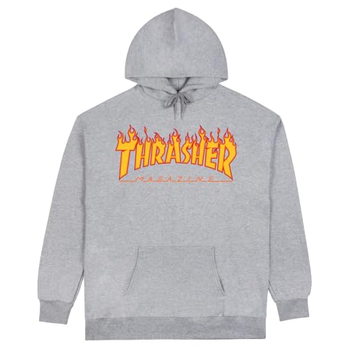 THRASHER Herren T-Shirt Flame Logo S grau von Thrasher