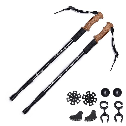 ThreeH 2 Pack Trekkingstöcke Verstellbare Wanderstock mit Kork Griffe Anti Shock Teleskop Wanderstöcke Leichtgewicht Wanderstöcke Schwarz ThreeH 2 Pack Trekkingstöcke Verstellbare Wanderstock mit Kork Griffe Anti Shock Teleskop Wanderstöcke Leichtgewicht Wanderstöcke Schwarz von ThreeH