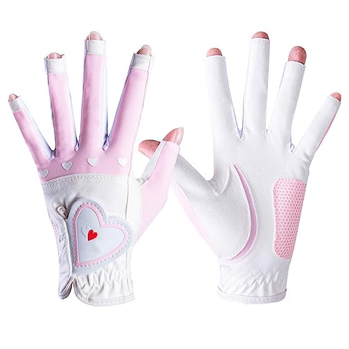 ThreeH Golfhandschuhe Paar beide Hände halbe Finger Allwettergriff rutschfestes Mesh Cool Breathable Glove für Damen Mädchen Sommer Praxis ThreeH Golfhandschuhe Paar beide Hände halbe Finger Allwettergriff rutschfestes Mesh Cool Breathable Glove für Damen Mädchen Sommer Praxis von ThreeH