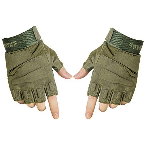 ThreeH Halbhandfinger Fingerhandschuhe für den Außenbereich von Airsoft Paintball Kampf GL06M,Green von ThreeH