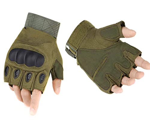 ThreeH Handschuhe Motorradhandschuhe für Paintball Airsoft Militär MTB Schutzhandschuhe mit harten Knöchel Herren GL07M,Green von ThreeH