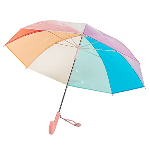 ThreeH Klarer Blasenregenschirm für Kinder mit Easy-Grip-Griff Entzückende Regenbogenoberfläche 8 bruchsichere Faserrippen 33 Zoll erweitertes Vordach,Rosa ThreeH Klarer Blasenregenschirm für Kinder mit Easy-Grip-Griff Entzückende Regenbogenoberfläche 8 bruchsichere Faserrippen 33 Zoll erweitertes Vordach,Rosa von ThreeH