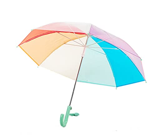 ThreeH Klarer Bubble-Regenschirm für Kinder Rainbow Surface 8 Faserrippen Bruchsicherer Easy-Grip-Griff Manuell öffnen Winddicht für Jungen Mädchen im Alter von 3-12,Grün von ThreeH